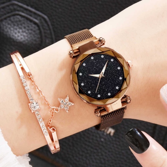 *BAMBINA* Coffee Mesh Band Fashion Quartz Watch - Picture 2 of 3